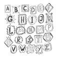 Vector hand drawn funny doodle font Royalty Free Stock Photo